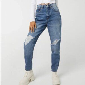 Ardene High Rise Mom Distressed Jeans